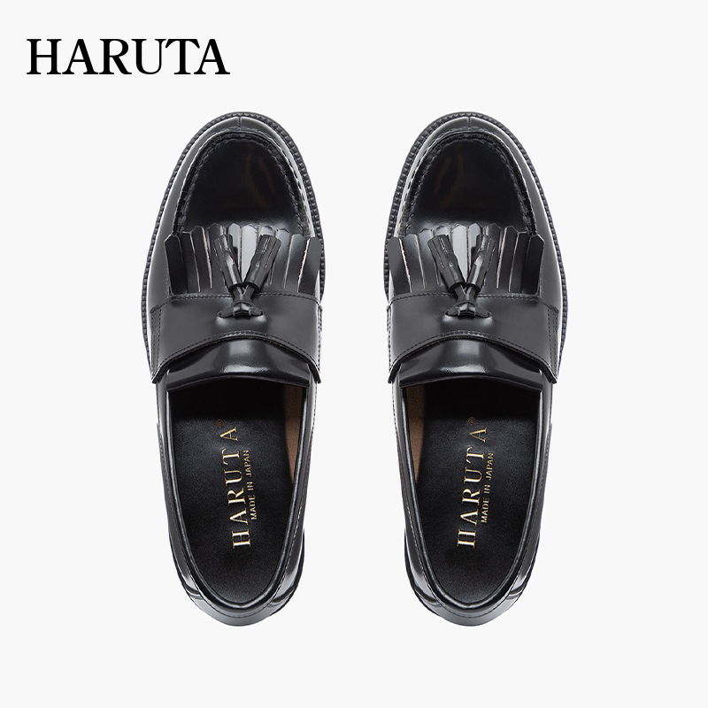 Haruta日系百搭909真皮款牛皮乐福鞋流苏男士DK制服小皮鞋休闲鞋 - 图1