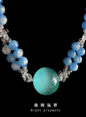 夜间玩伴 原创choker猫眼石口球小众女项链cosplay止咬器小狗派对