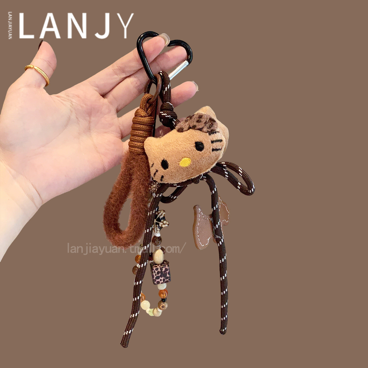 韩版秋冬可爱猫咪挂件挂绳时尚百搭包包挂饰手机防丢手机链钥匙扣 - 图1