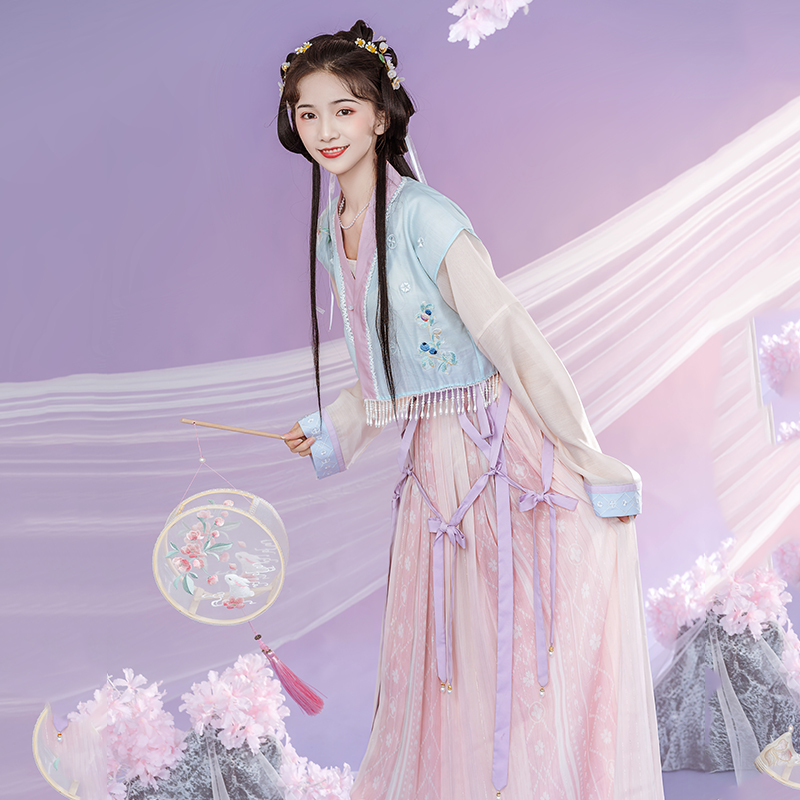 幽吧旗舰店幽吧【蓝莓少女】汉服女唐制褙子原创正品改良可爱小个子夏季薄款3