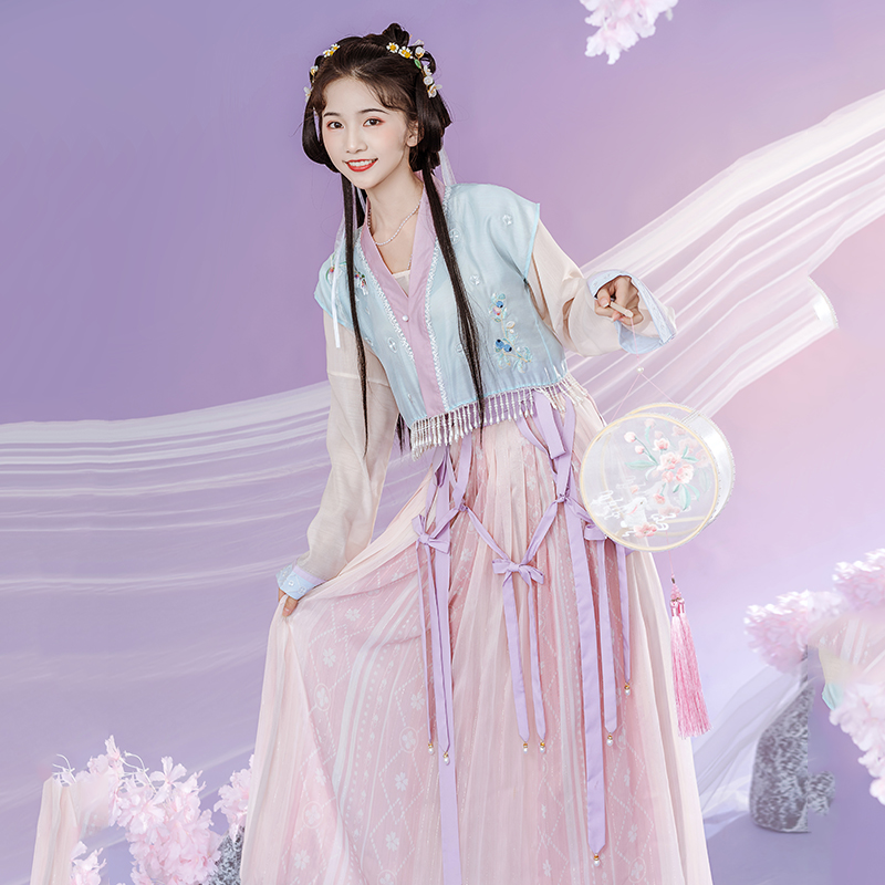幽吧旗舰店幽吧【蓝莓少女】汉服女唐制褙子原创正品改良可爱小个子夏季薄款1