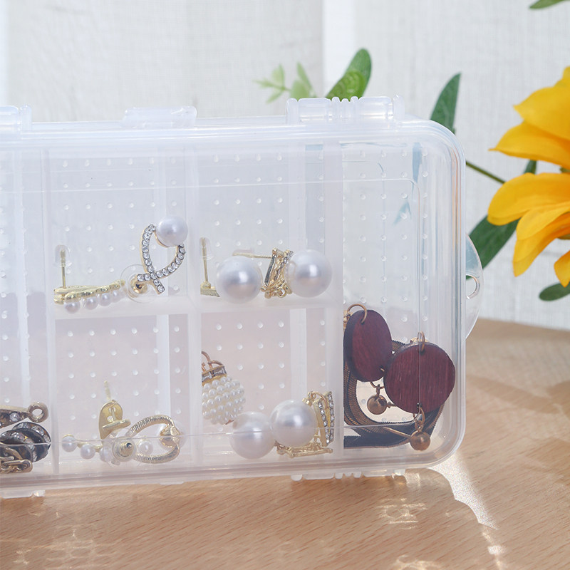 透明塑料收纳盒小整理耳钉耳环可拆饰品盒首饰盒子整理盒女多格