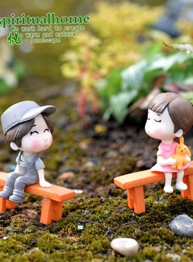 花盆小摆件小男孩树脂工艺品