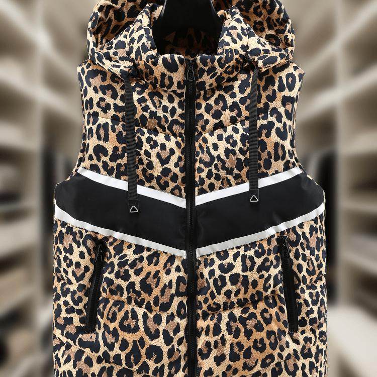 潮流豹纹马甲情侣款外穿坎肩背心秋冬季潮流无袖棉衣男女马夹外套,淘宝优惠券,粉丝福利购,淘宝优惠卷
