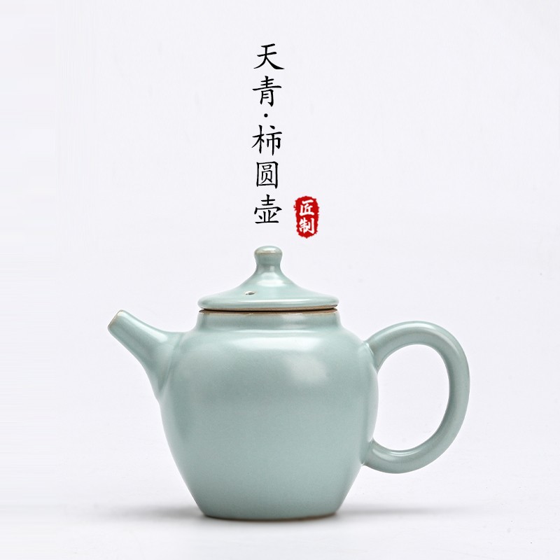 天青色汝窑茶壶可开片大号可养汝瓷泡茶壶单壶陶瓷茶具西施壶手工 - 图1