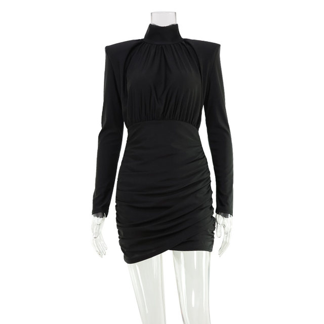 Stylish hot girl basic versatile long-sleeved dress