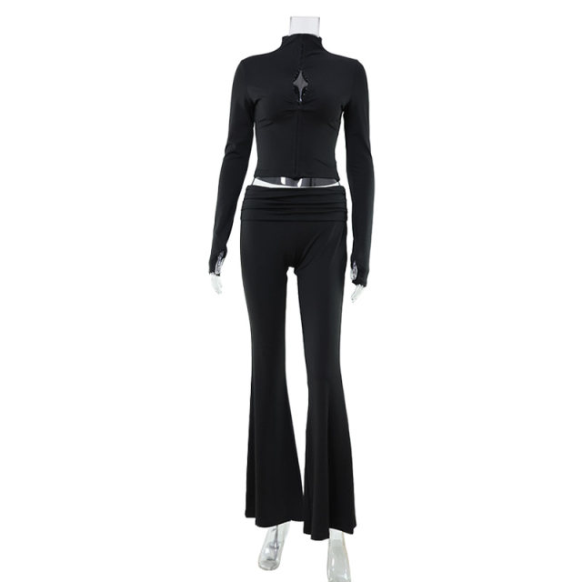 Sexy Slim Royal Sister Style T-shirt Slightly Raised Pants Suit