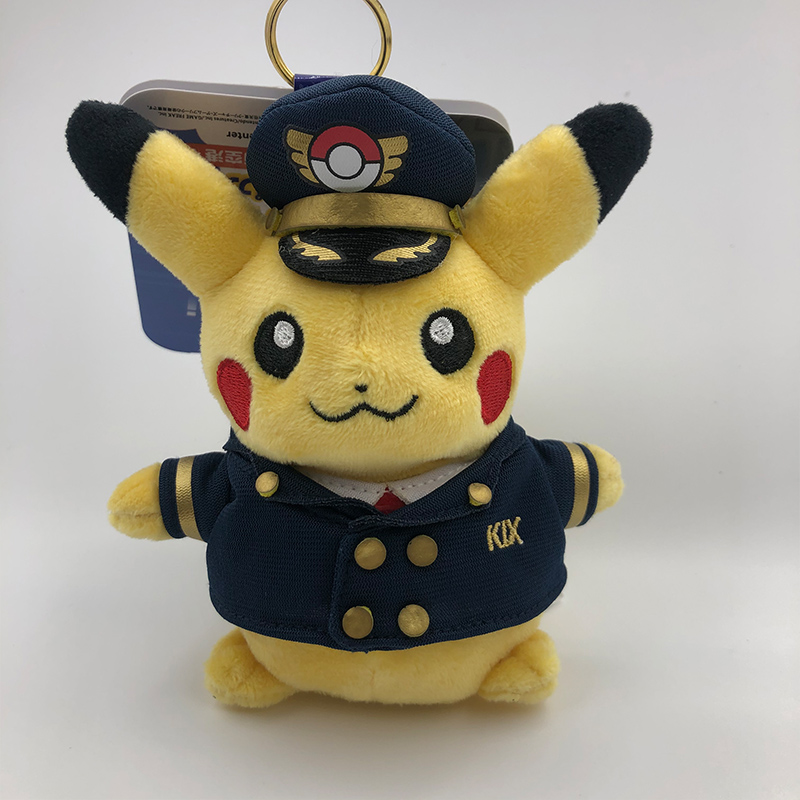 原日本单pokemon宝可梦皮卡丘机长空姐机场限定玩偶公仔挂件钥匙 - 图0