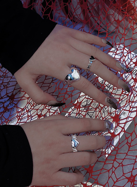 复古爱心组合戒指合金女