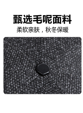 阿萝璃报童帽中老年秋冬季八角帽