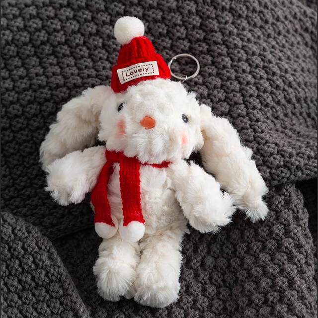 Lop-eared rabbit plush doll doll car keychain bag pendant best friend car birthday gift Christmas