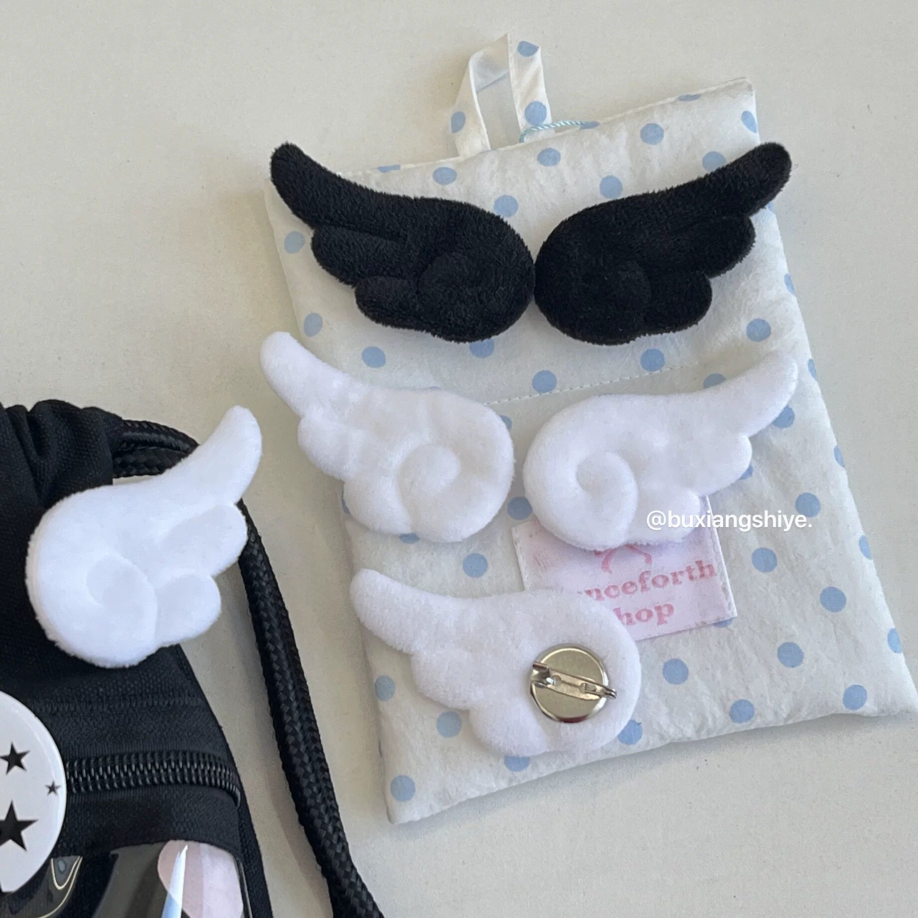 秋冬款双面毛绒天使翅膀饰品配饰DIY发夹材料服装鞋帽装饰配件女,淘宝优惠券,粉丝福利购,淘宝优惠卷