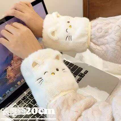 秋冬新款刺绣KT猫防污袖套女羽绒服护袖工作学习学生保暖套袖短款,淘宝优惠券,粉丝福利购,淘宝优惠卷