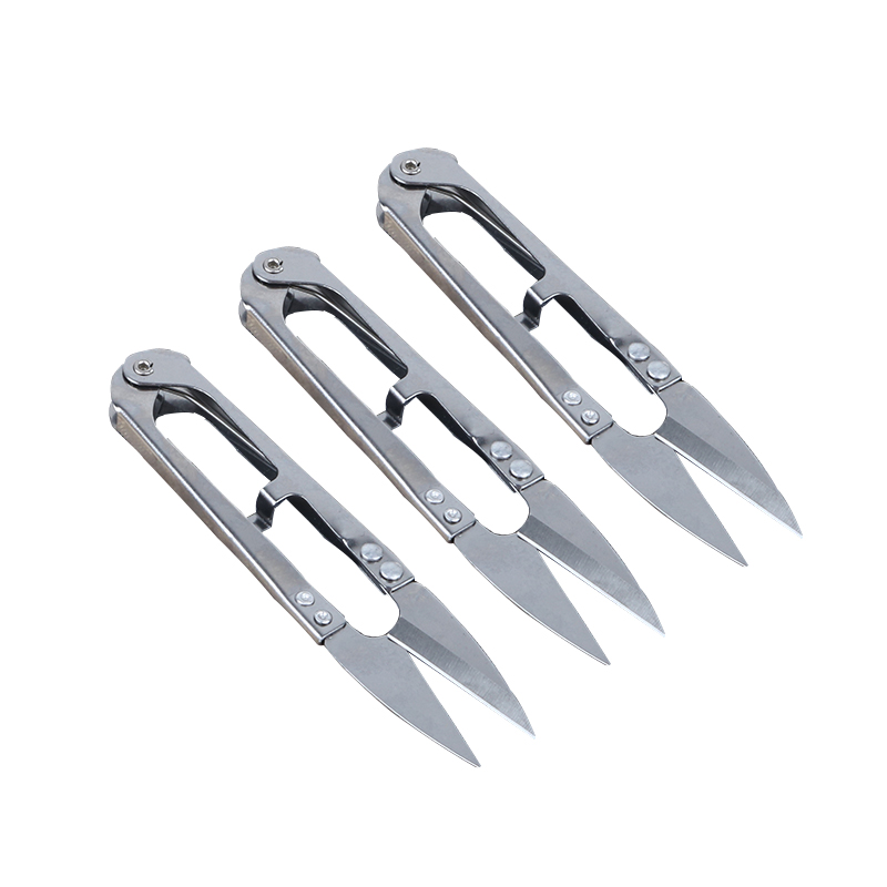 不锈钢纱剪小剪刀线头剪刀家用U型弹簧剪刀十字绣剪裁缝剪小剪子 - 图0