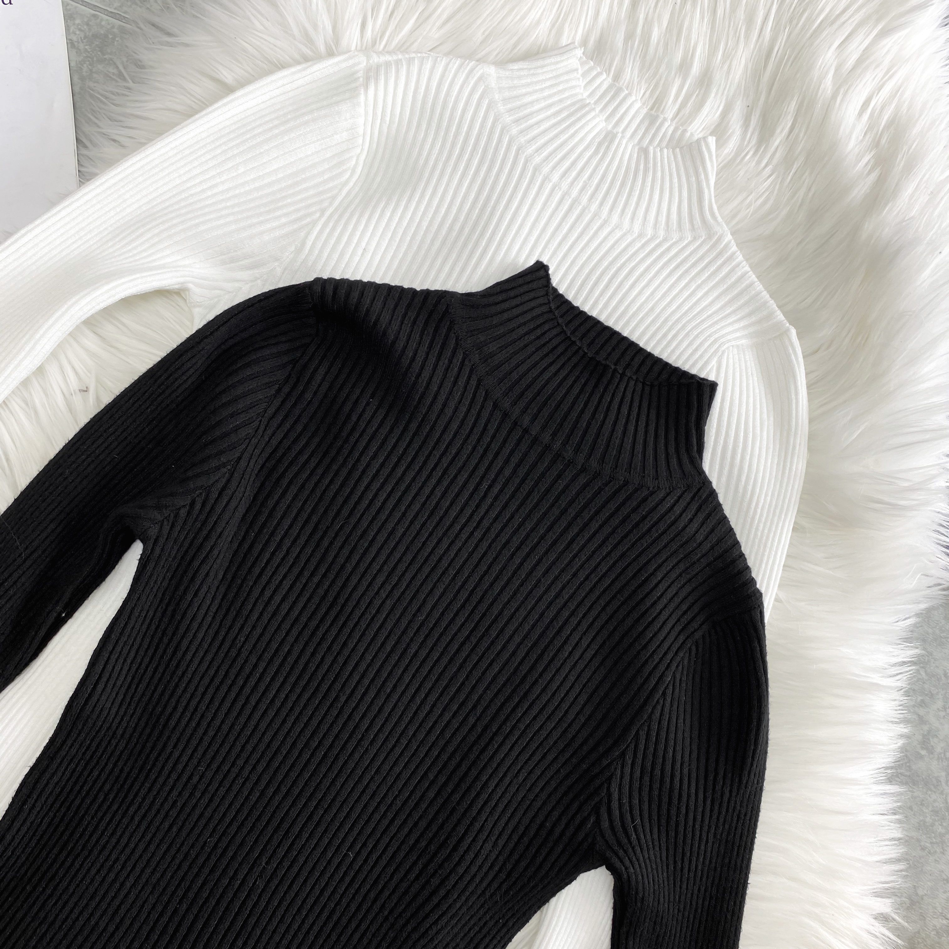 【第二件0元】半高领打底衫女士毛衣 和艺风毛衣