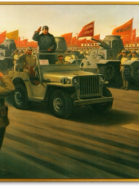 西苑机场阅兵长征革命抗日战争油画办公室装饰画展厅会议室壁画