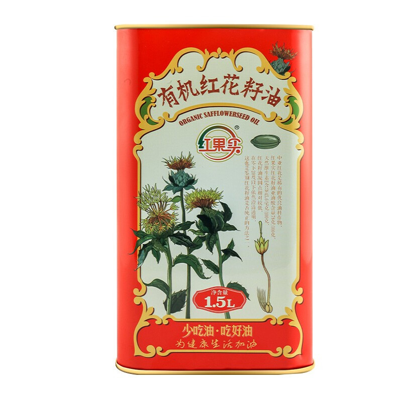 新疆红果实有机红花籽油1.5L*6瓶物理压榨一级有机食用植物油 - 图3