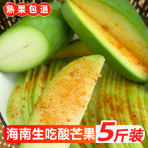 Fresh sour crisp raw eating mango 5 catties of season fruit Hainan acid wild pickled mango raw green mango whole box 10