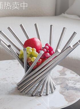 现代轻奢高级发散果盘摆件客厅餐厅前台创意零食盘样板房收纳托盘