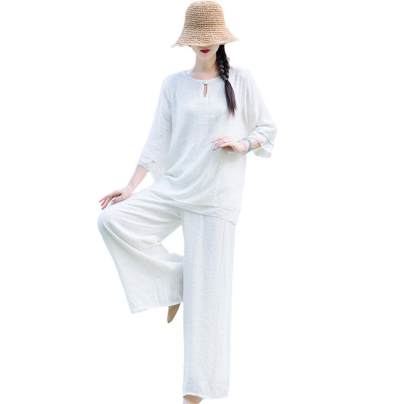 素衣中式禅修服两件套中国风居士服 苏兹柏上衣