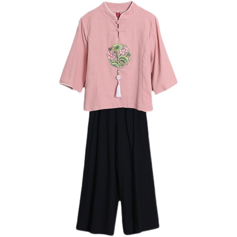 民国复古风唐装茶艺服禅修禅意汉服 苏兹柏上衣