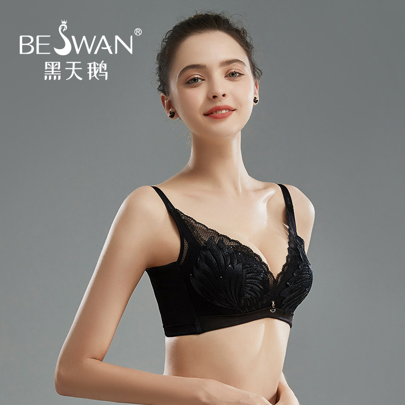 黑天鹅性感蕾丝收副乳法式秋季奶罩 黑天鹅内衣文胸