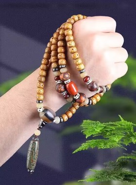 海南星月菩提手串108颗十年正月老陈籽手串男菩提子佛珠配饰