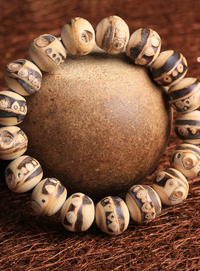 保真手工打磨紫竹根紫竹鞭佛珠