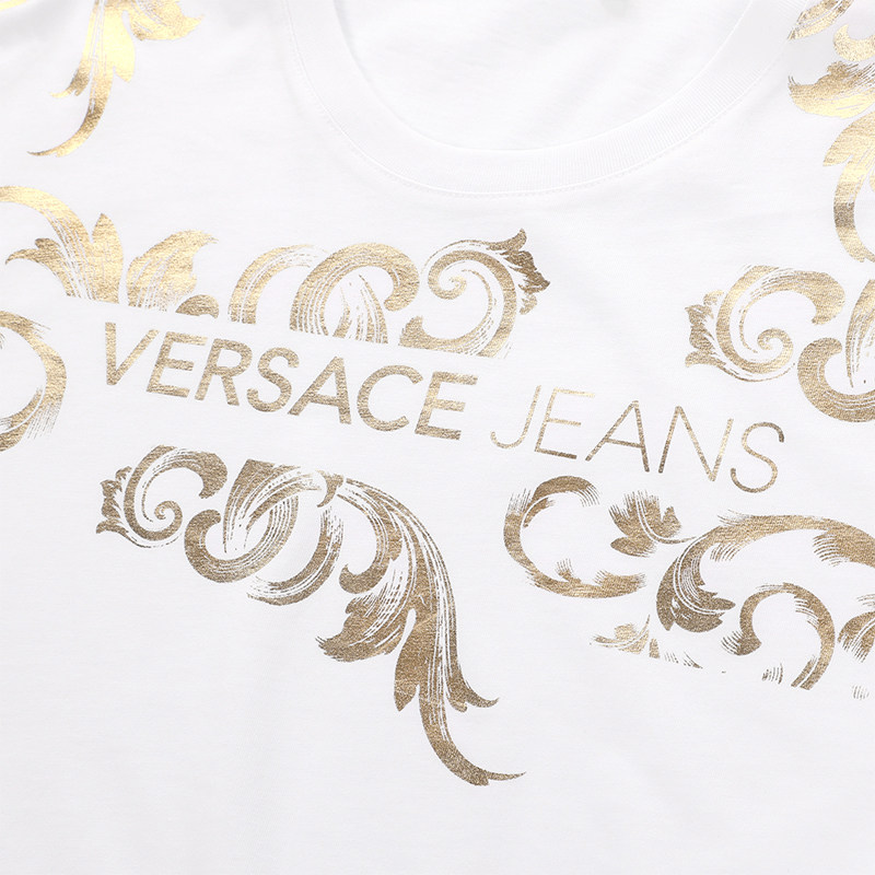 versace /范思哲银色花卉标志t恤 妙思时装国际海外T恤