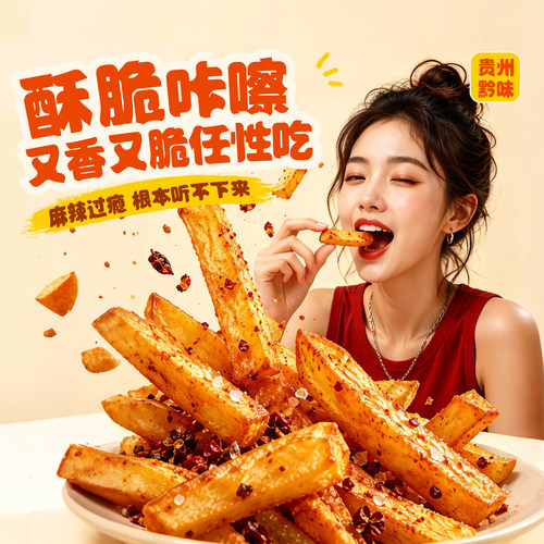 馋解香贵州网红零食麻辣味土豆丝香辣味开阳特产薯条洋芋丝小零食 - 图1