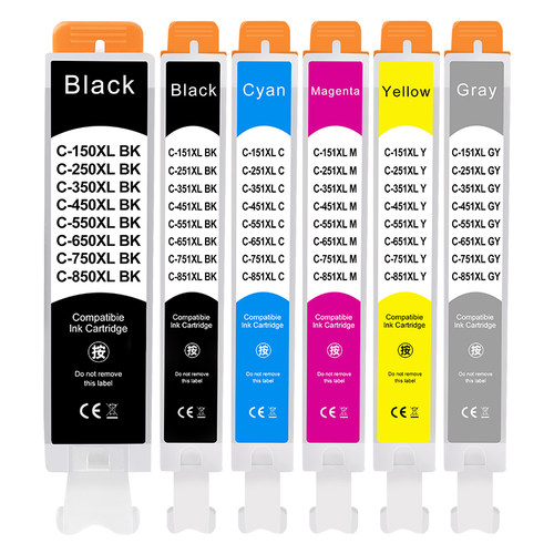 PGI-250XL墨盒6色适用佳能PIXMA MG5420彩色MG5422喷墨MG5520多功能打印机MG5522墨水盒MG5620油墨MG6420磨合 - 图0