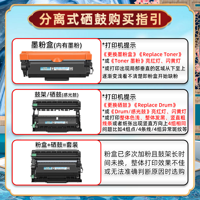 TN2430澳洲版2450粉盒2454墨盒DR2425鼓架适用兄弟牌HL-L2350DW打印机L2385DW晒鼓L2395DW磨合MFC-L2710DN/DW-图2