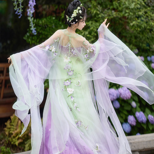 2026新款汉服女成人唐制古装中国风齐胸襦裙刺绣改良日常可穿夏季 - 图1