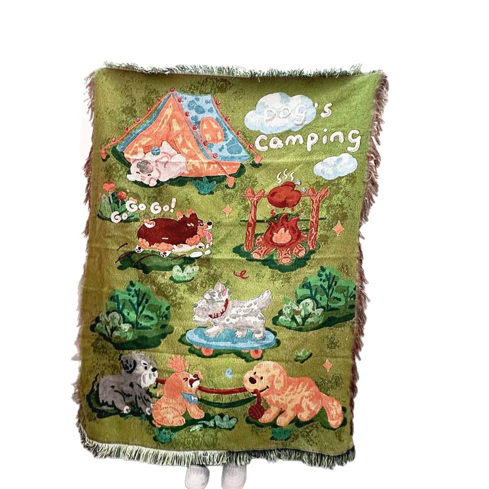 中古风小狗治愈系毯子客厅沙发上墙挂毯装饰画小红书网红DIY挂画,淘宝优惠券,粉丝福利购,淘宝优惠卷