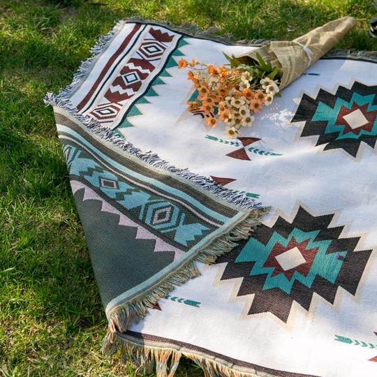 ins ethnic style picnic mat moisture-proof mat thickened outdoor tablecloth floor mat tent camping blanket mat picnic cloth cushion picnic cloth