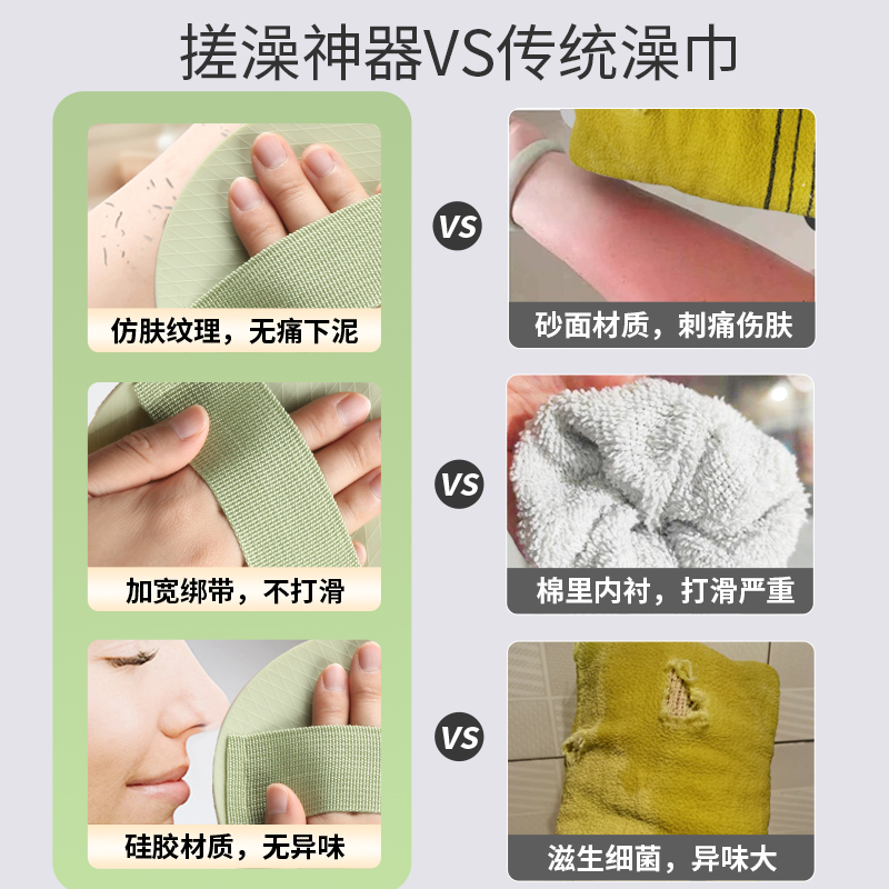 老汤搓澡巾搓澡神器女士专用强力搓泥家用搓澡皮子圆饼无痛搓澡巾