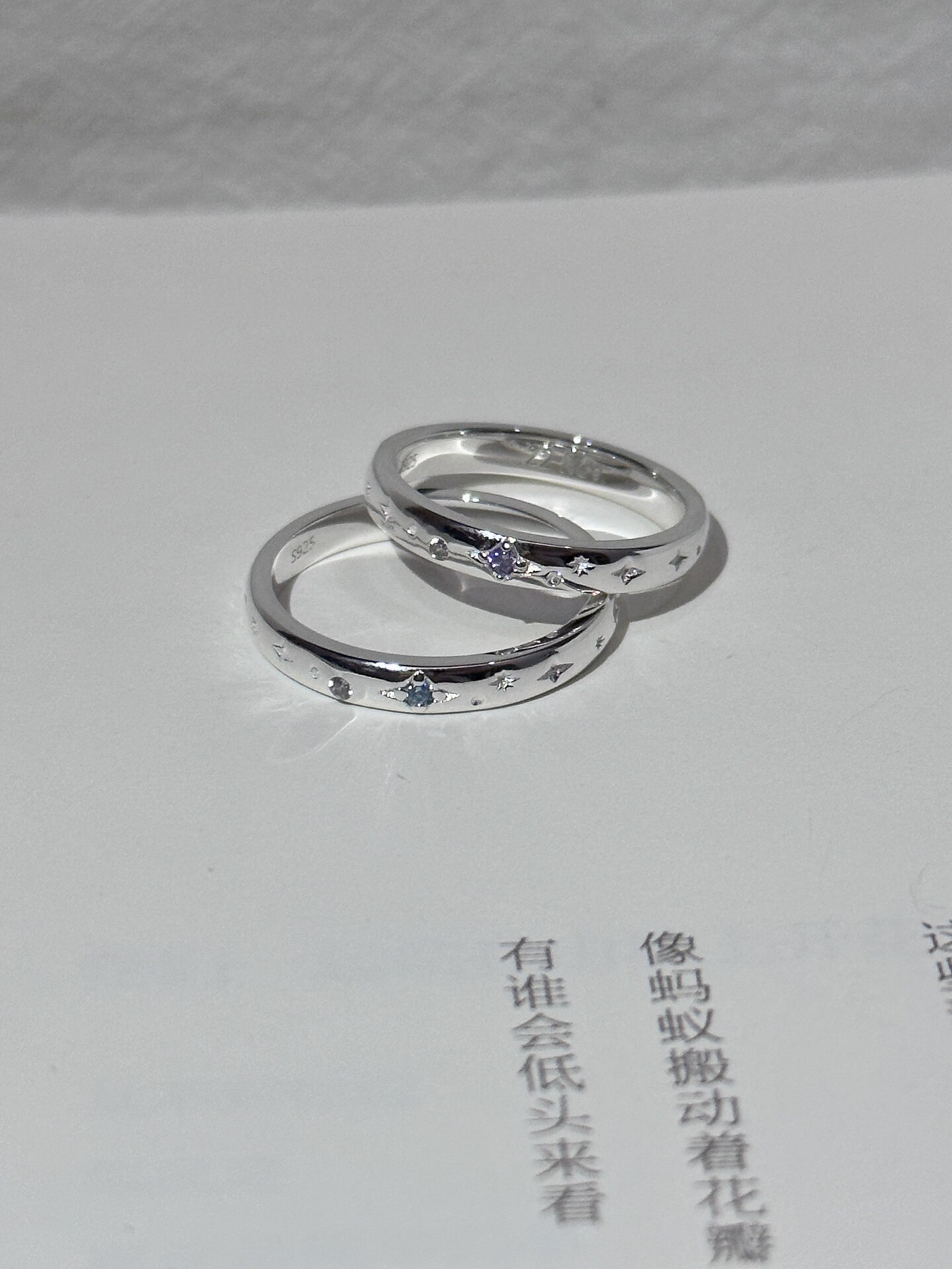 Bell custom/loach back four-pointed star ring s925 sterling silver closed ring anniversary gift for girlfriend