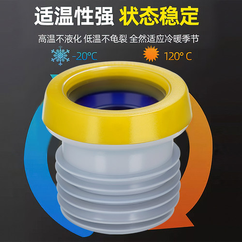 潜水艇马桶法兰密封胶圈一体式加长防臭防漏坐便器配件大全通用 - 图1