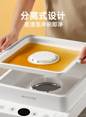 志高电蒸锅24L大容量家用三层多功能电蒸笼小型可视透明蒸锅