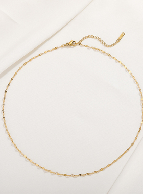 钛钢素链项链女锁骨链不掉色