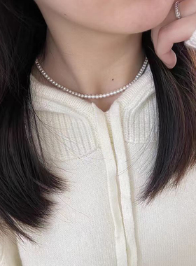 十里间【正圆珠】气质优雅珍珠项链百搭可调节法式风温柔锁骨链女
