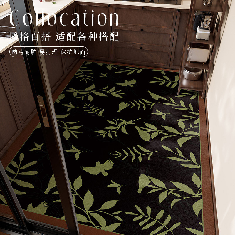 Kitchen floor mats, large area, waterproof, whole floor mats, pvc anti-slip, oil-proof, wipeable, washable leather carpet mats