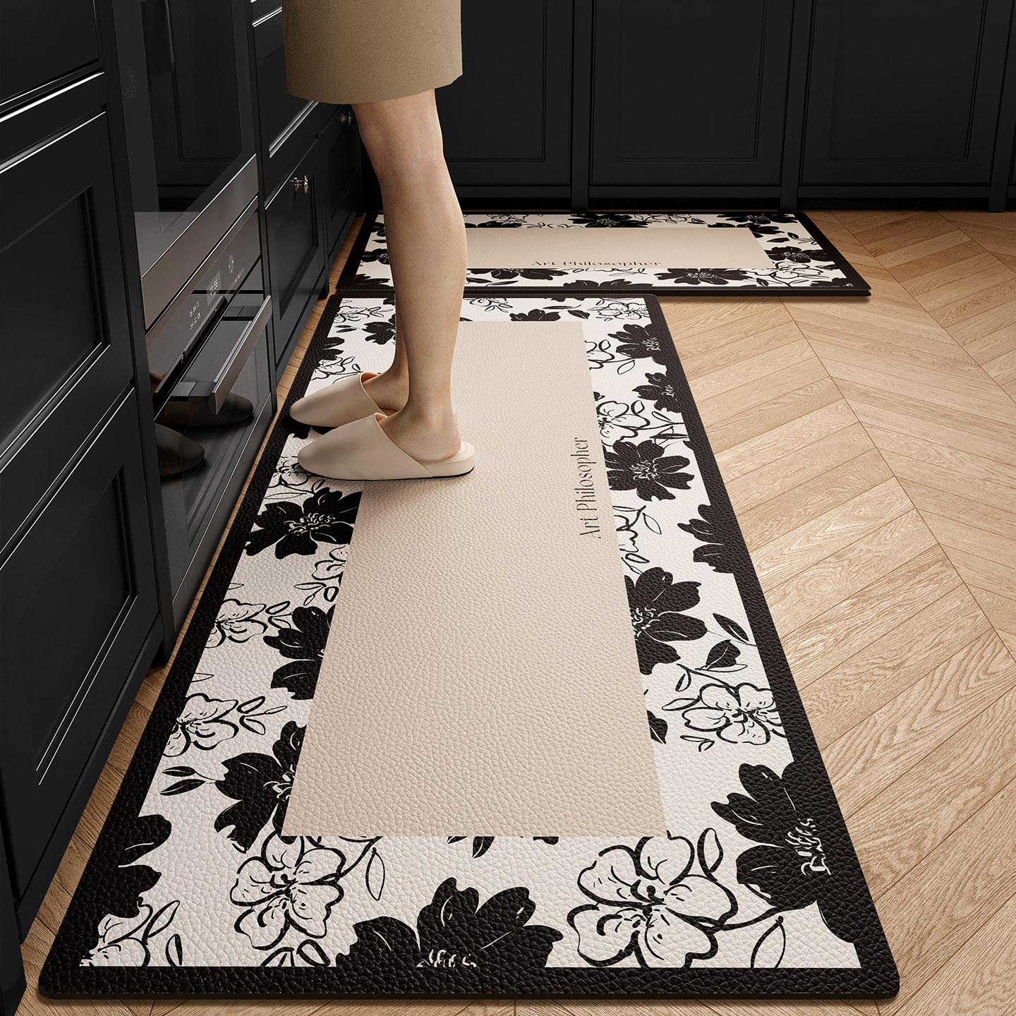 厨房地垫防滑防油可擦免洗耐脏pvc脚垫2025新款高端灶台专用地毯 - 图1