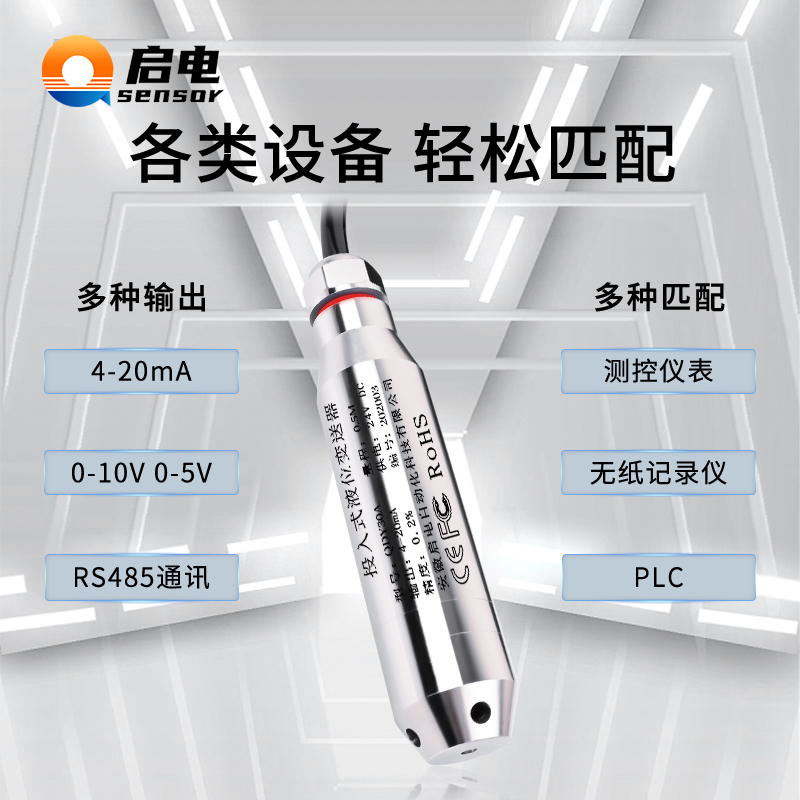 投入式液位变送器传感器水池水箱水位液位计探头耐高温酸碱RS485 - 图1