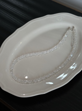 热销轻奢白水晶碎碎冰闪耀粼粼碎石锁骨链时尚百搭项链女