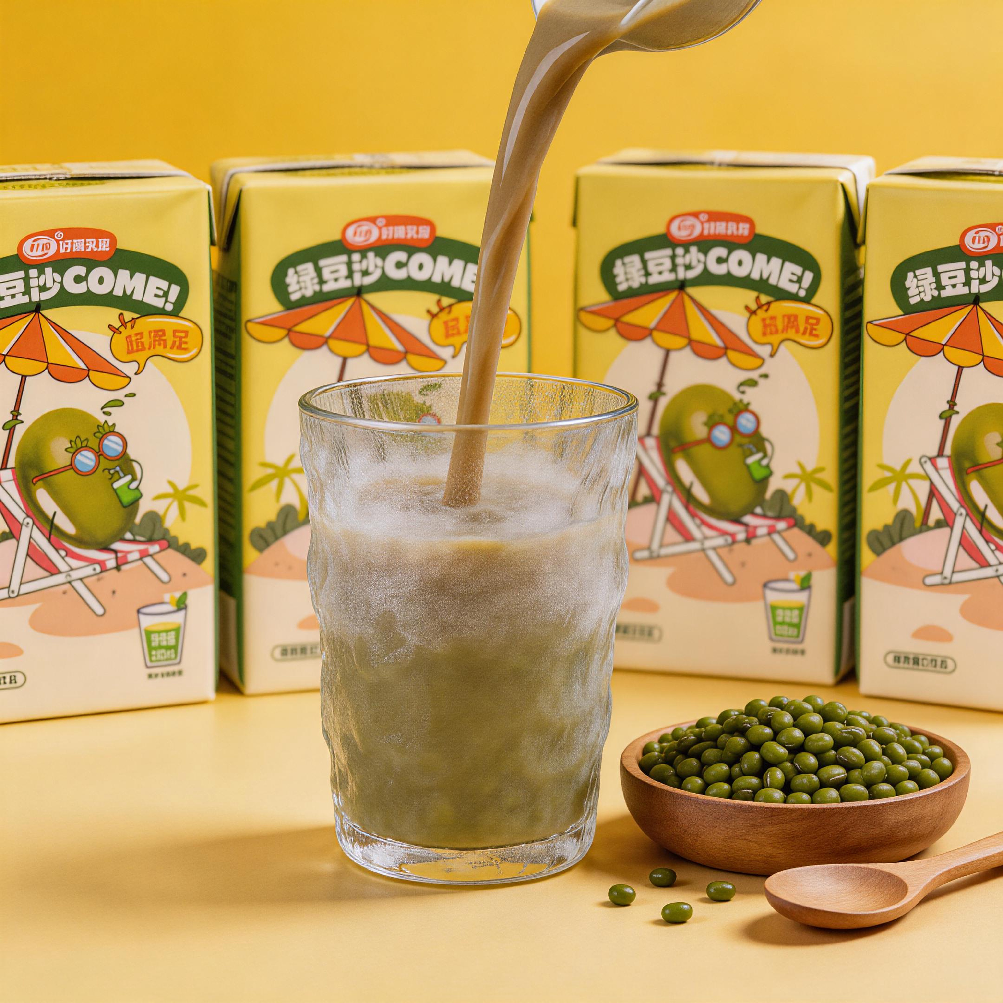 好源绿豆沙250ml*10盒整箱装0脂植物蛋白绿豆汤饮料早餐夏季饮品