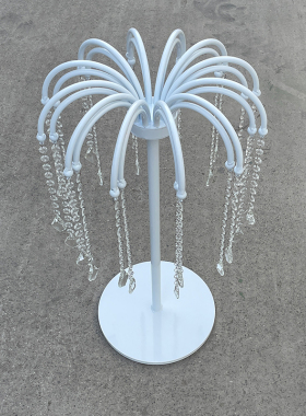 新款婚庆道具白色珠链装饰桌面摆件