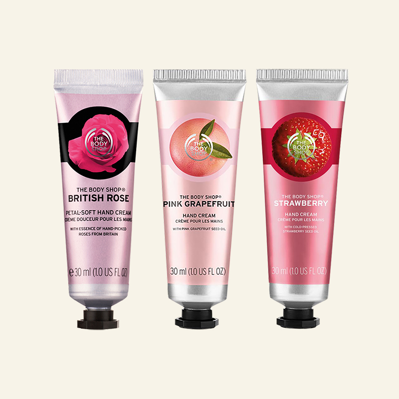 美体小铺草莓玫瑰粉红西柚护手霜三件套 热品库 性价比省钱购