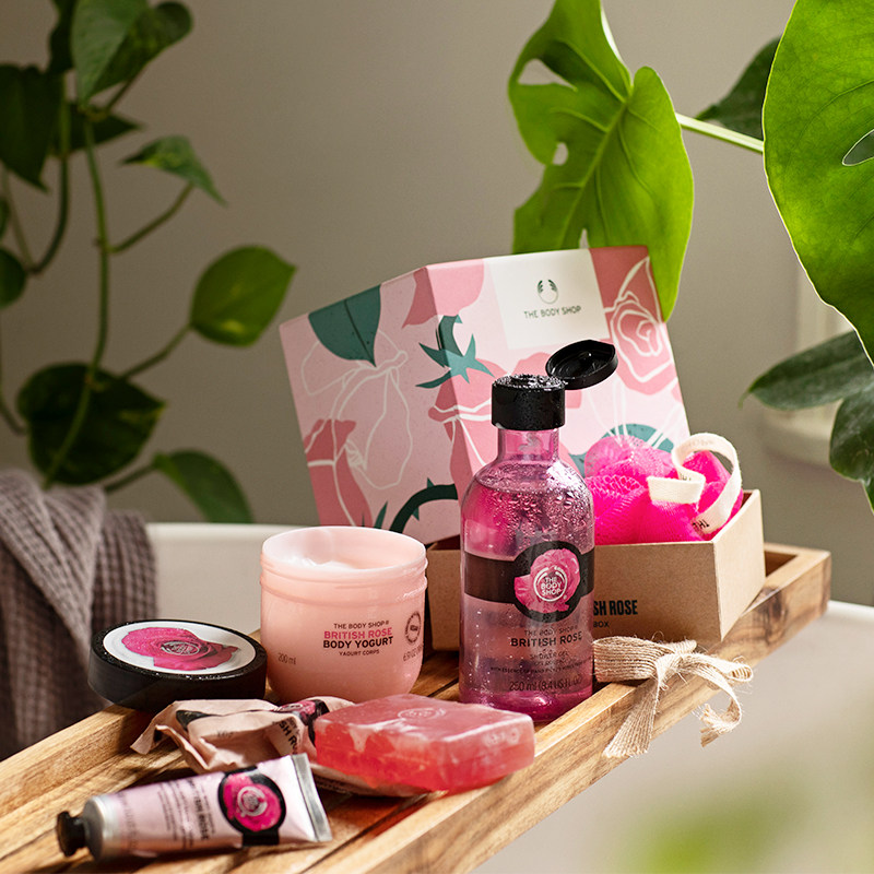 the body shop英伦玫瑰礼盒沐浴露 TheBodyShop海外身体乳/霜