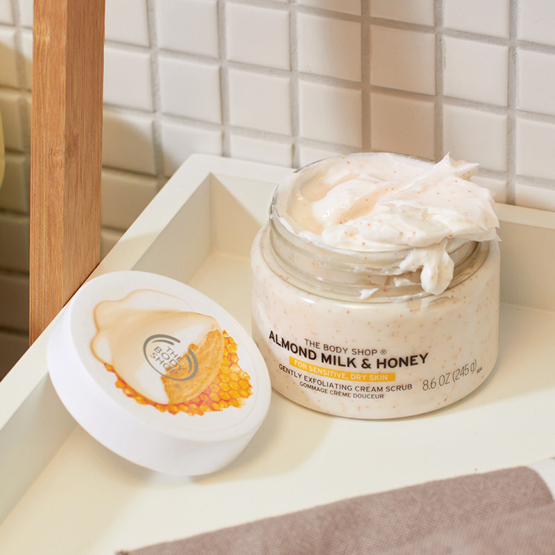the body shop杏仁奶蜂蜜磨砂膏 TheBodyShop海外身体磨砂